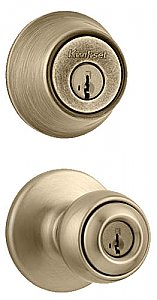 Kwikset Polo 695P-5-B Combo Pack Knobset with Double Cylinder Deadbolt 