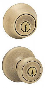 Kwikset Tylo 695T-5-B Combo Pack Knobset with Double Cylinder Deadbolt 