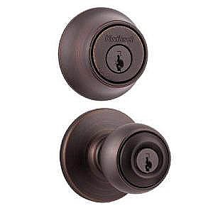 Kwikset 690P-11P-B Polo Knobset Combo Pack with Single Cylinder Deadbolt 