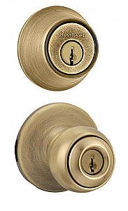 Kwikset 690P-5-B Polo Knobset Combo Pack with Single Cylinder Deadbolt 