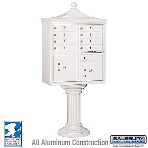 Salsbury 3308R-WHT-U Regency Decorative CBU 8 A Size Doors Type I USPS Access