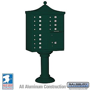 Salsbury 3312R-GRN-U Regency Decorative CBU 12 A Size Doors Type II USPS Access