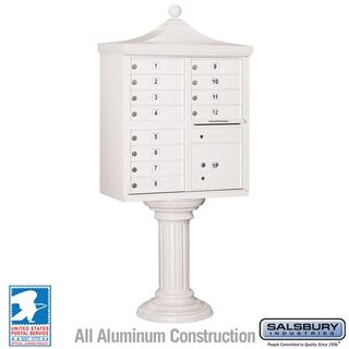 Salsbury 3312R-WHT-U Regency Decorative CBU 12 A Size Doors Type II USPS Access
