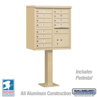 Salsbury 3312SAN-U Cluster Box Unit 12 A Size Doors Type II USPS Access
