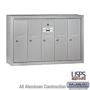 Salsbury 3505ASU Vertical Mailbox 5 Doors Surface Mounted USPS Access