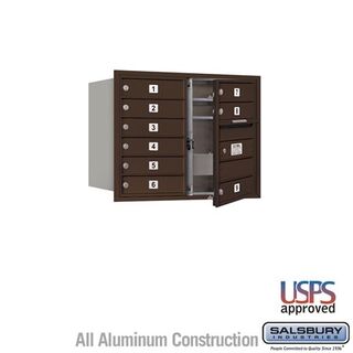 Salsbury 3706D-09ZFU 4C Horizontal Mailbox 6 Door High Unit 23 1/2 Inches Double Column 9 MB1 Doors Front Loading USPS Access
