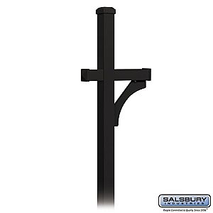 Salsbury 4370BLK Deluxe Post 1 Sided In Ground Mounted for Roadside Mailbox