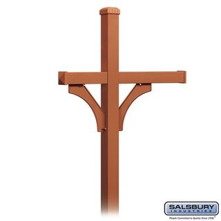 Salsbury 4873COP Deluxe Mailbox Post 2 Sided for 3 Mailboxes In Ground Mounted