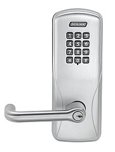 Schlage CO100MS70KPTLR626 Satin Chrome CO-Series Commercial Electronic Mortise Lock with Keypad and Tubular Lever
