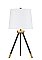 Craftmade 86266 1 Light Metal Tri-Pod Base Table Lamp in Painted Black / Painted Gold