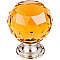 Top Knobs TK112BSN Amber Crystal Knob 1 3/8 Inch in Brushed Satin Nickel