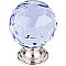 Top Knobs TK114BSN Light Blue Crystal Knob 1 3/8 Inch in Brushed Satin Nickel