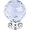 Top Knobs TK114PC Light Blue Crystal Knob 1 3/8 Inch in Polished Chrome