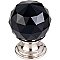 Top Knobs TK115BSN Black Crystal Knob 1 1/8 Inch in Brushed Satin Nickel