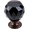 Top Knobs TK116ORB Black Crystal Knob 1 3/8 Inch in Oil Rubbed Bronze