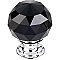 Top Knobs TK116PC Black Crystal Knob 1 3/8 Inch in Polished Chrome