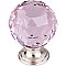 Top Knobs TK118BSN Pink Crystal Knob 1 3/8 Inch in Brushed Satin Nickel
