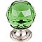 Top Knobs TK119BSN Green Crystal Knob 1 1/8 Inch in Brushed Satin Nickel