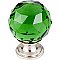 Top Knobs TK120BSN Green Crystal Knob 1 3/8 Inch in Brushed Satin Nickel
