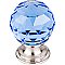 Top Knobs TK123BSN Blue Crystal Knob 1 1/8 Inch in Brushed Satin Nickel