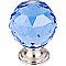 Top Knobs TK124BSN Blue Crystal Knob 1 3/8 Inch in Brushed Satin Nickel