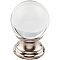 Top Knobs TK840BSN Clarity Clear Glass Knob 1 Inch in Brushed Satin Nickel