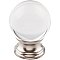 Top Knobs TK841BSN Clarity Clear Glass Knob 1 3/16 Inch in Brushed Satin Nickel