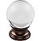 Top Knobs TK841ORB Clarity Clear Glass Knob 1 3/16 Inch in Oil Rubbed Bronze
