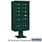 Salsbury 3416D-09GRN 4C Pedestal Mailbox Maximum Height Unit 72 Inches Double Column 7 MB2 Doors / 2 MB3 Doors / 2 PL