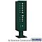 Salsbury 3416S-09GRN 4C Pedestal Mailbox Maximum Height Unit 72 Inches Single Column 9 MB1 Doors / 1 PL