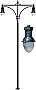 Dabmar Lighting GM9295-MT Drop Light Post Light Fixture 2 X 250 Watt High Pressure Sodium/Mogul Base Multi-Tap in Verde Green