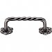 Top Knobs M646 Thin Twist D Pull 3 5/32 Inch Center to Center w/Backplate in Pewter