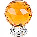 Top Knobs TK112PC Amber Crystal Knob 1 3/8 Inch in Polished Chrome