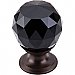Top Knobs TK115ORB Black Crystal Knob 1 1/8 Inch in Oil Rubbed Bronze
