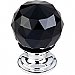 Top Knobs TK115PC Black Crystal Knob 1 1/8 Inch in Polished Chrome