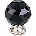Top Knobs TK116BSN Black Crystal Knob 1 3/8 Inch in Brushed Satin Nickel