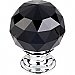 Top Knobs TK116PC Black Crystal Knob 1 3/8 Inch in Polished Chrome