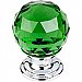 Top Knobs TK119PC Green Crystal Knob 1 1/8 Inch in Polished Chrome