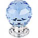 Top Knobs TK123PC Blue Crystal Knob 1 1/8 Inch in Polished Chrome