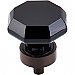 Top Knobs TK137ORB Black Octagon Crystal Knob 1 3/8 Inch in Oil Rubbed Bronze