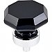 Top Knobs TK137PC Black Octagon Crystal Knob 1 3/8 Inch in Polished Chrome