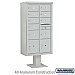 Salsbury 3416D-09GRY 4C Pedestal Mailbox Maximum Height Unit 72 Inches Double Column 7 MB2 Doors / 2 MB3 Doors / 2 PL