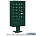 Salsbury 3416D-20GRN 4C Pedestal Mailbox Maximum Height Unit 72 Inches Double Column 20 MB1 Doors / 2 PL