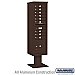 Salsbury 3416S-09BRZ 4C Pedestal Mailbox Maximum Height Unit 72 Inches Single Column 9 MB1 Doors / 1 PL