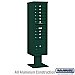 Salsbury 3416S-09GRN 4C Pedestal Mailbox Maximum Height Unit 72 Inches Single Column 9 MB1 Doors / 1 PL