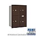 Salsbury 3711D-4PZRP 4C Horizontal Mailbox 11 Door High Unit 41 Inches Double Column Stand Alone Parcel Locker 3 PL5's and 1 PL6 Rear Loading Private Access