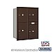 Salsbury 3711D-4PZRU 4C Horizontal Mailbox 11 Door High Unit 41 Inches Double Column Stand Alone Parcel Locker 3 PL5's and 1 PL6 Rear Loading USPS Access
