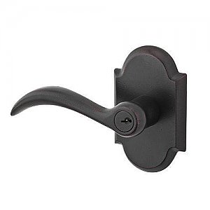 Baldwin Federal Keyed Door Lever with Traditional Arch Rose
